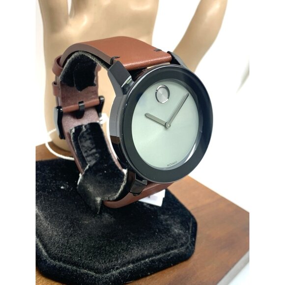 Movado Men's Watch 3600442 Bold Swiss Quartz Gray Dial 42mm Brown Leather Strap - Picture 14 of 14
